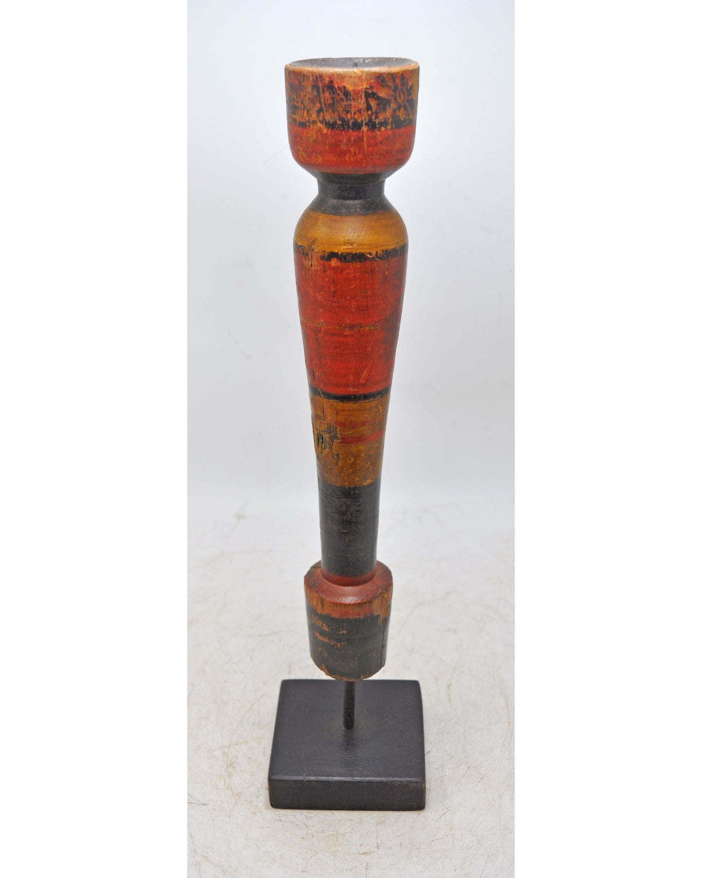 Antique Wooden Paga Leg Candle Holder Stand Original Old Hand Carved