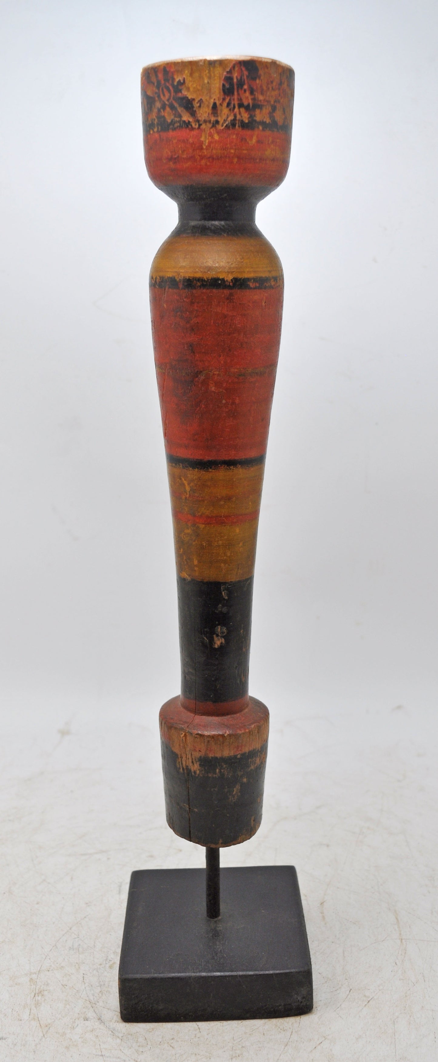 Antique Wooden Paga Leg Candle Holder Stand Original Old Hand Carved