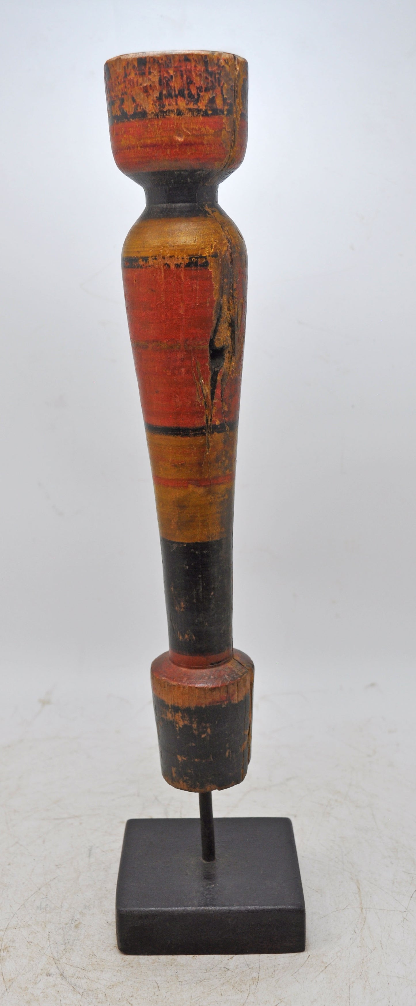Antique Wooden Paga Leg Candle Holder Stand Original Old Hand Carved