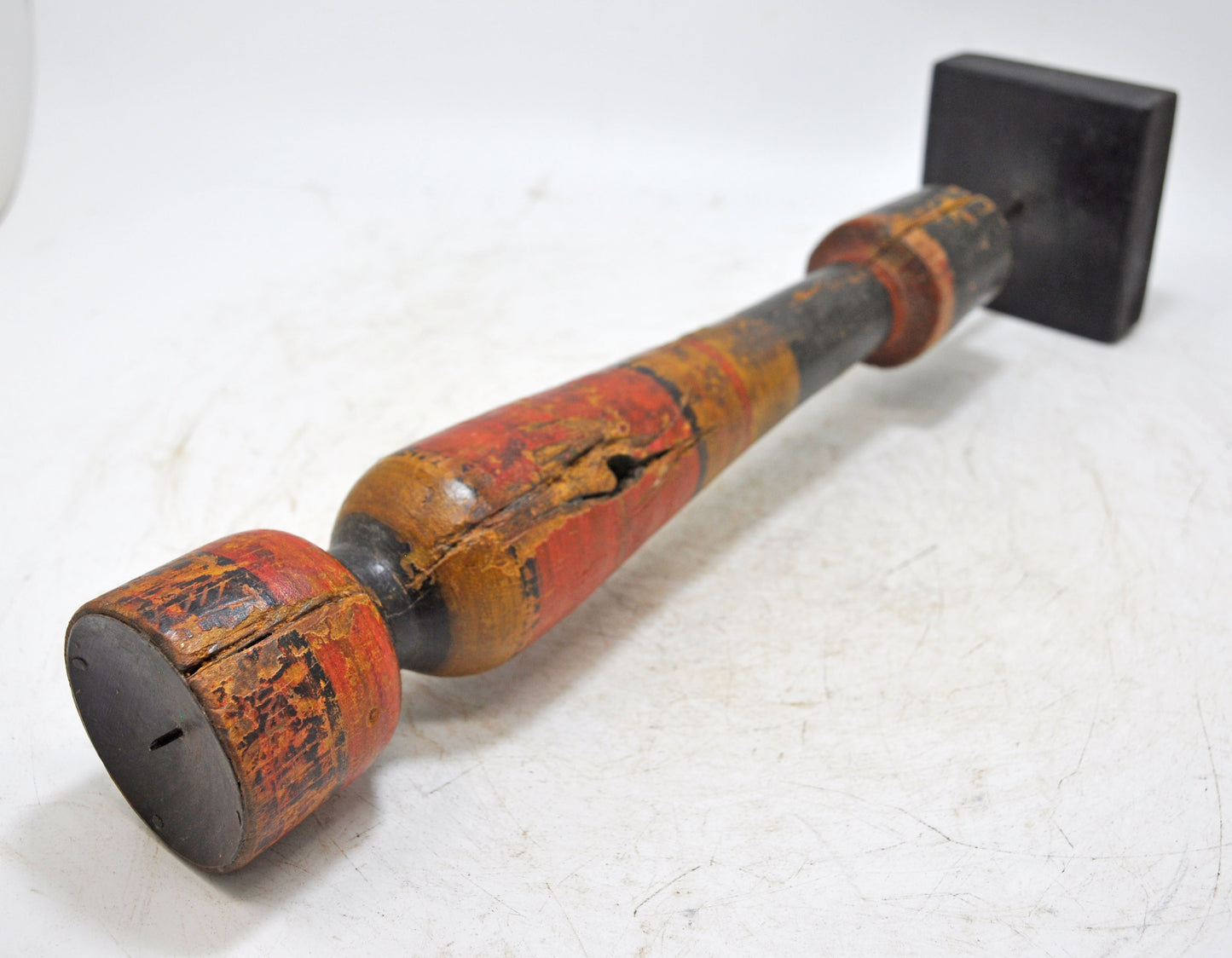 Antique Wooden Paga Leg Candle Holder Stand Original Old Hand Carved