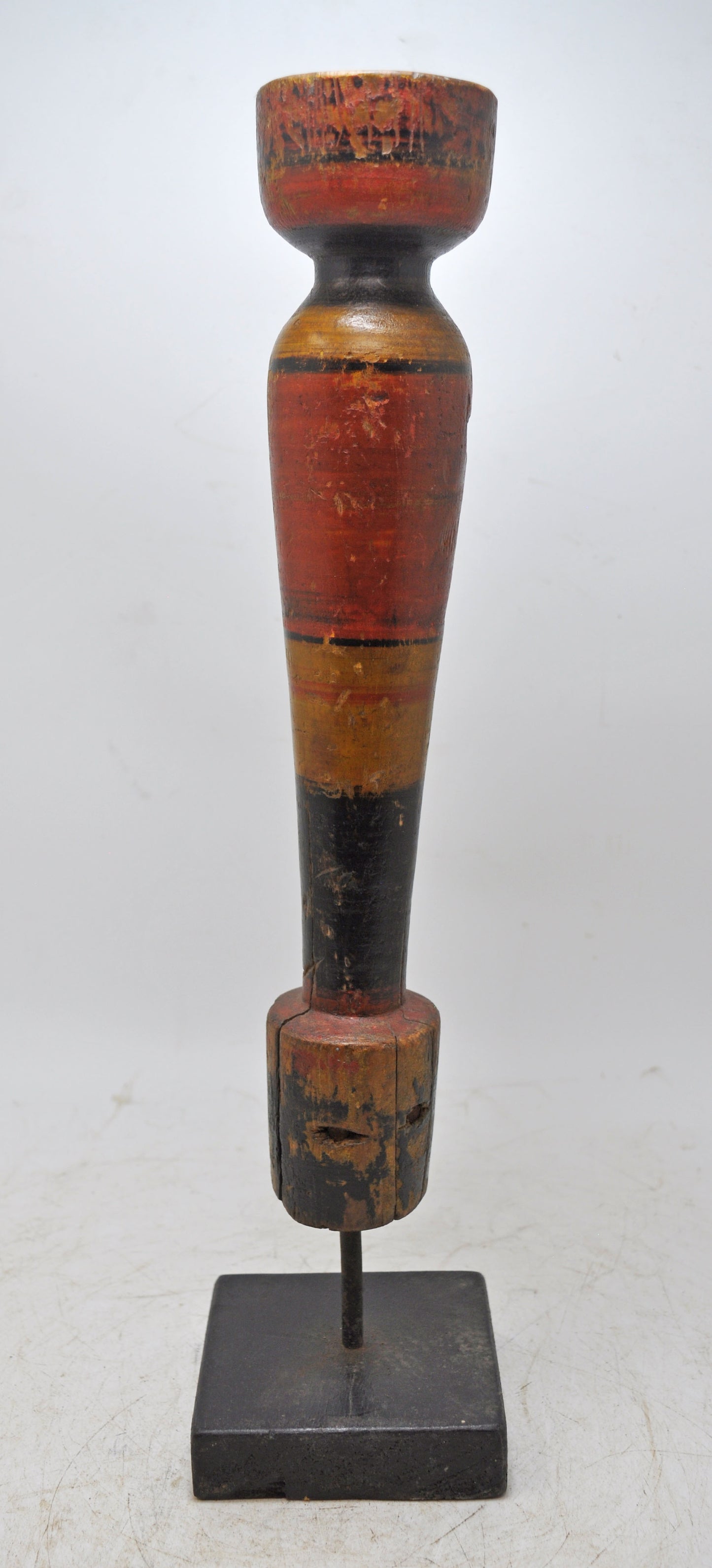 Antique Wooden Paga Leg Candle Holder Stand Original Old Hand Carved