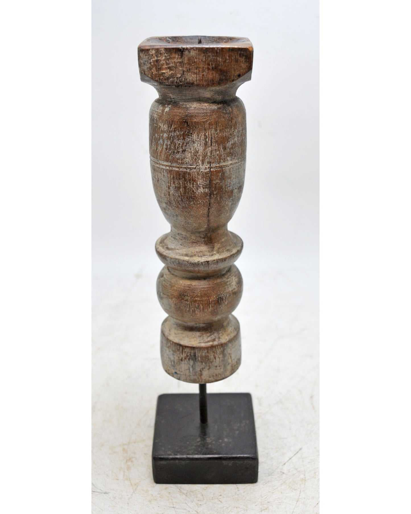 Antique Wooden Paga Leg Candle Holder Stand Original Old Hand Carved