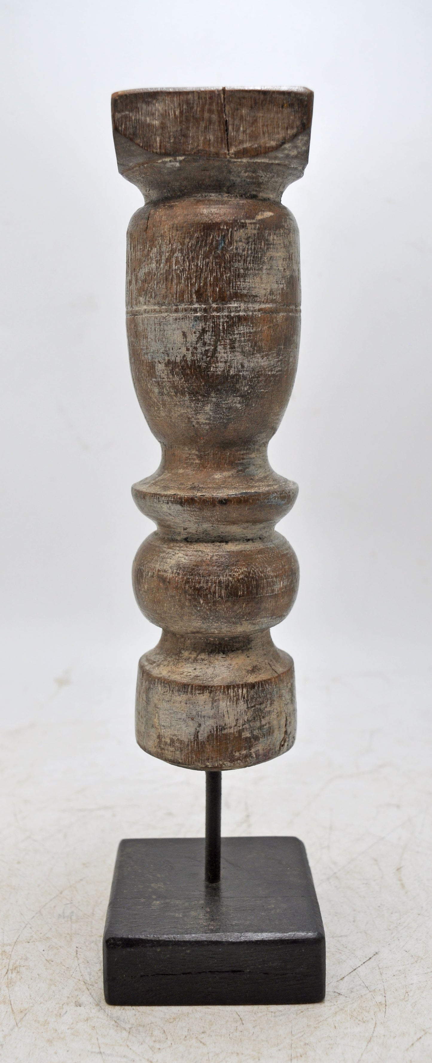 Antique Wooden Paga Leg Candle Holder Stand Original Old Hand Carved