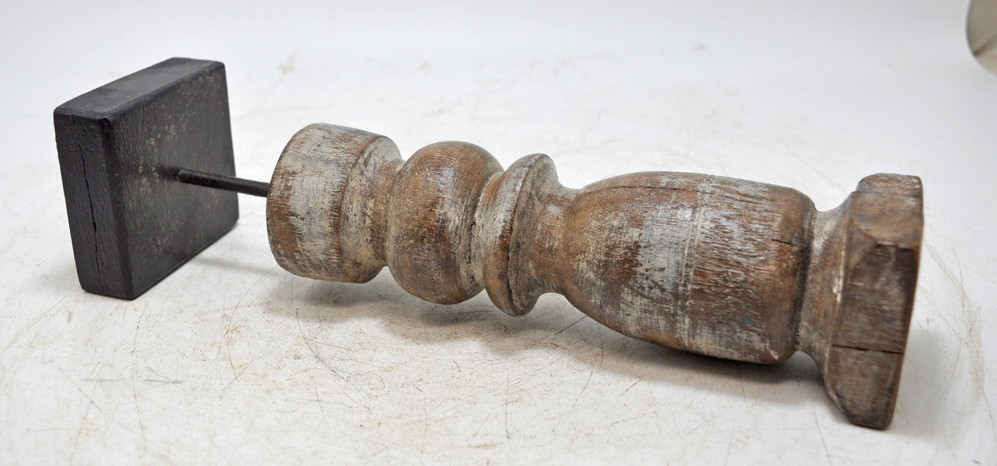 Antique Wooden Paga Leg Candle Holder Stand Original Old Hand Carved