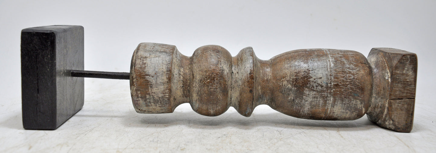 Antique Wooden Paga Leg Candle Holder Stand Original Old Hand Carved