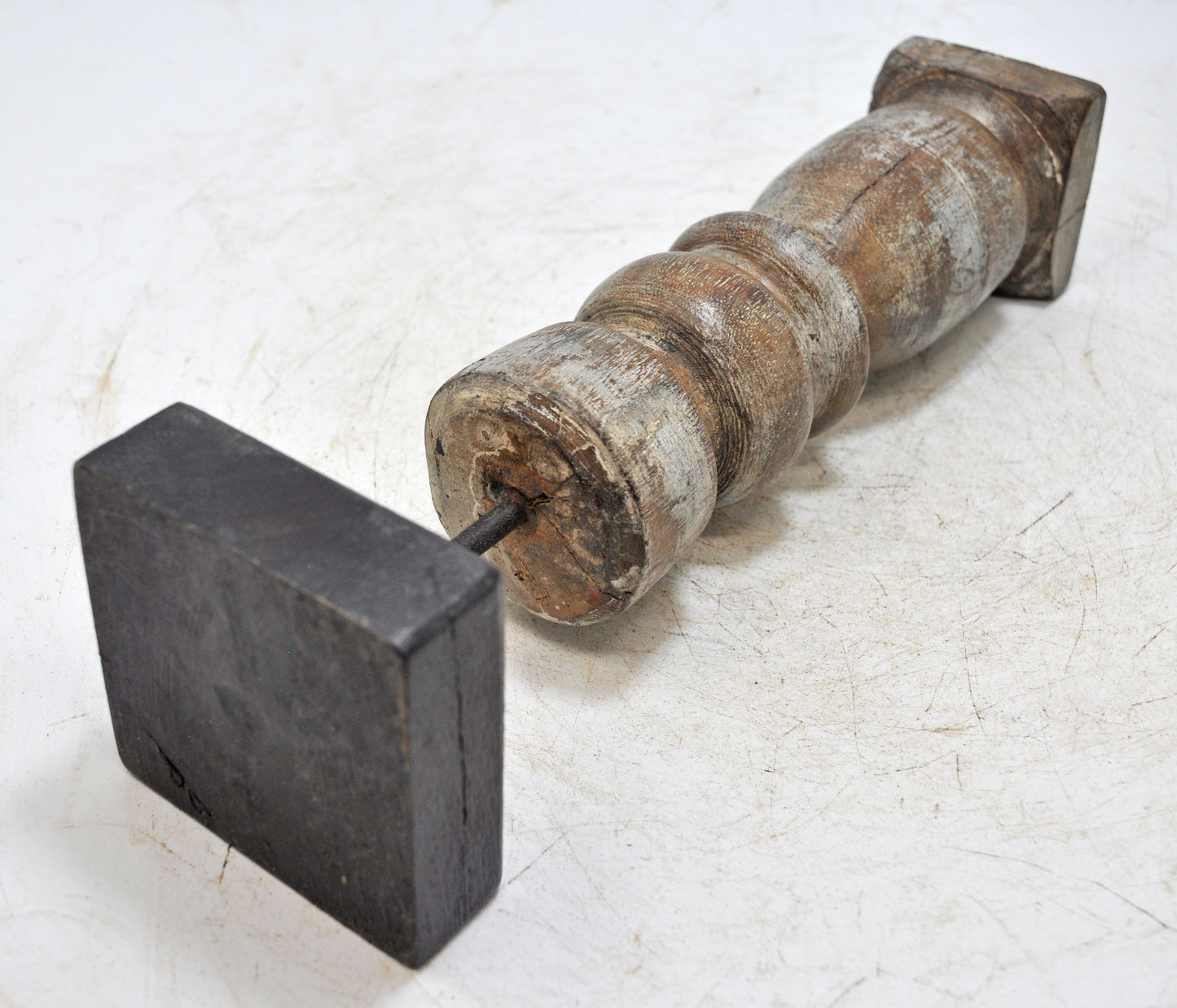 Antique Wooden Paga Leg Candle Holder Stand Original Old Hand Carved