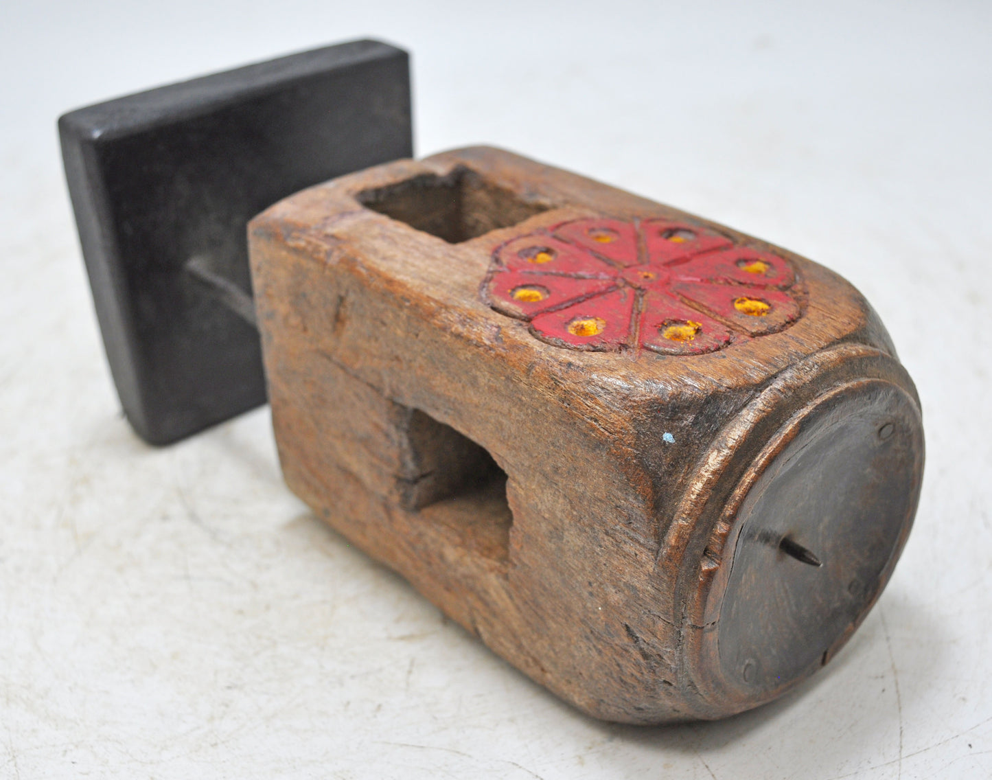 Antique Wooden Paga Leg Candle Holder Stand Original Old Hand Carved