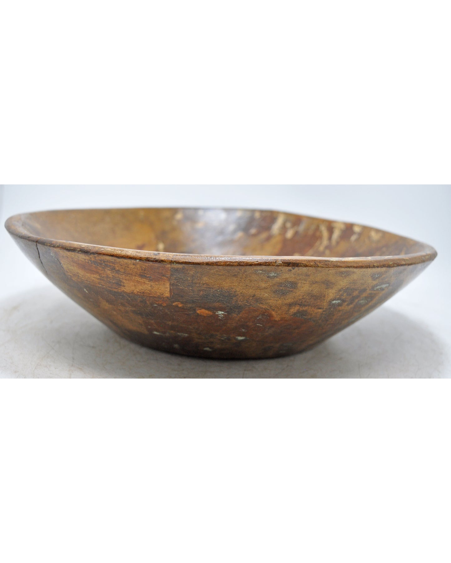 Antique Wooden Round Kitchenware Dough Kneading Parat Bowl Original Old