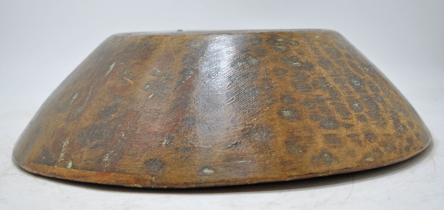 Antique Wooden Round Kitchenware Dough Kneading Parat Bowl Original Old