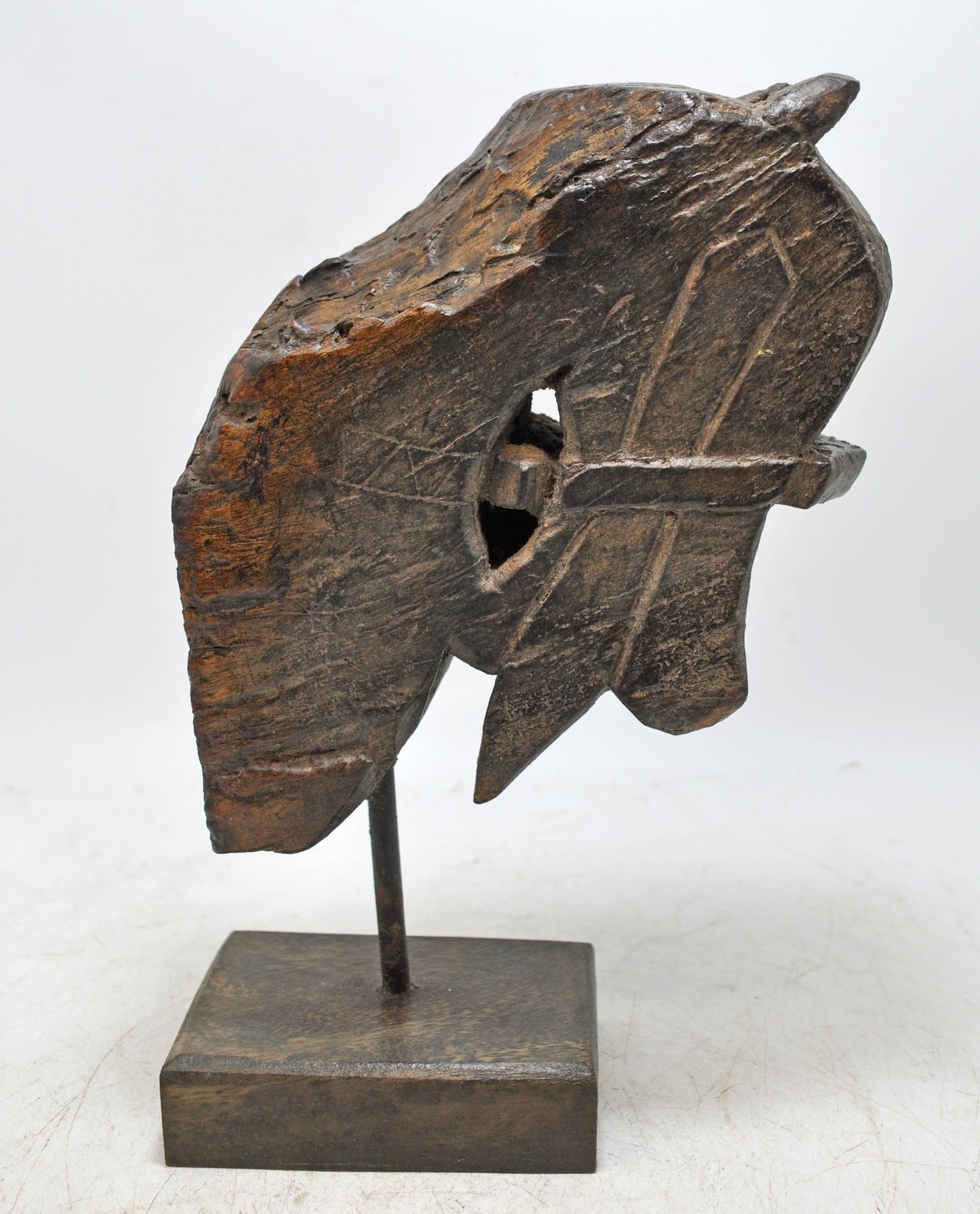 Antique Wooden Horse Head Bust Original Old Hand Carved