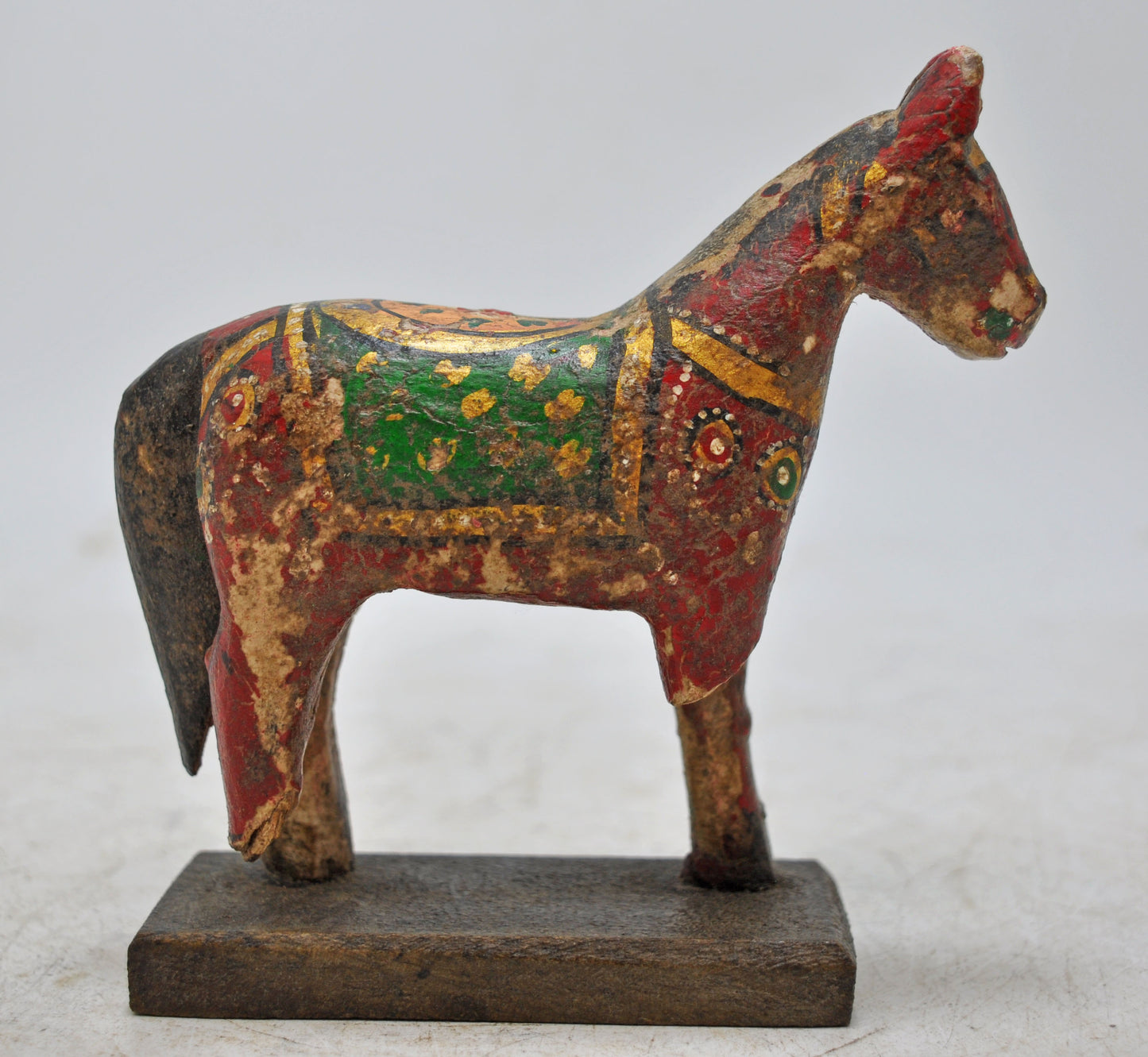 Hand Carved Wooden Horse Figurine Fine Rustic Hand Painted