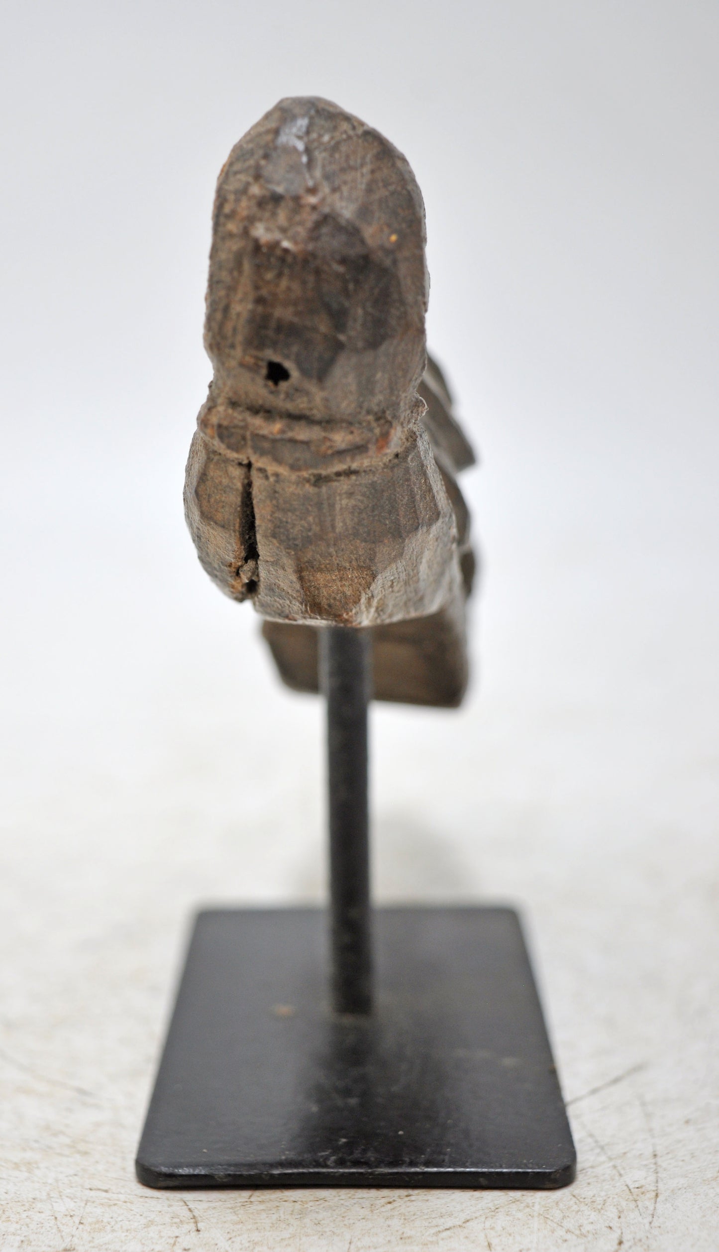 Antique Wooden Bird Figurine on Stand Original Old Fine Hand Carved