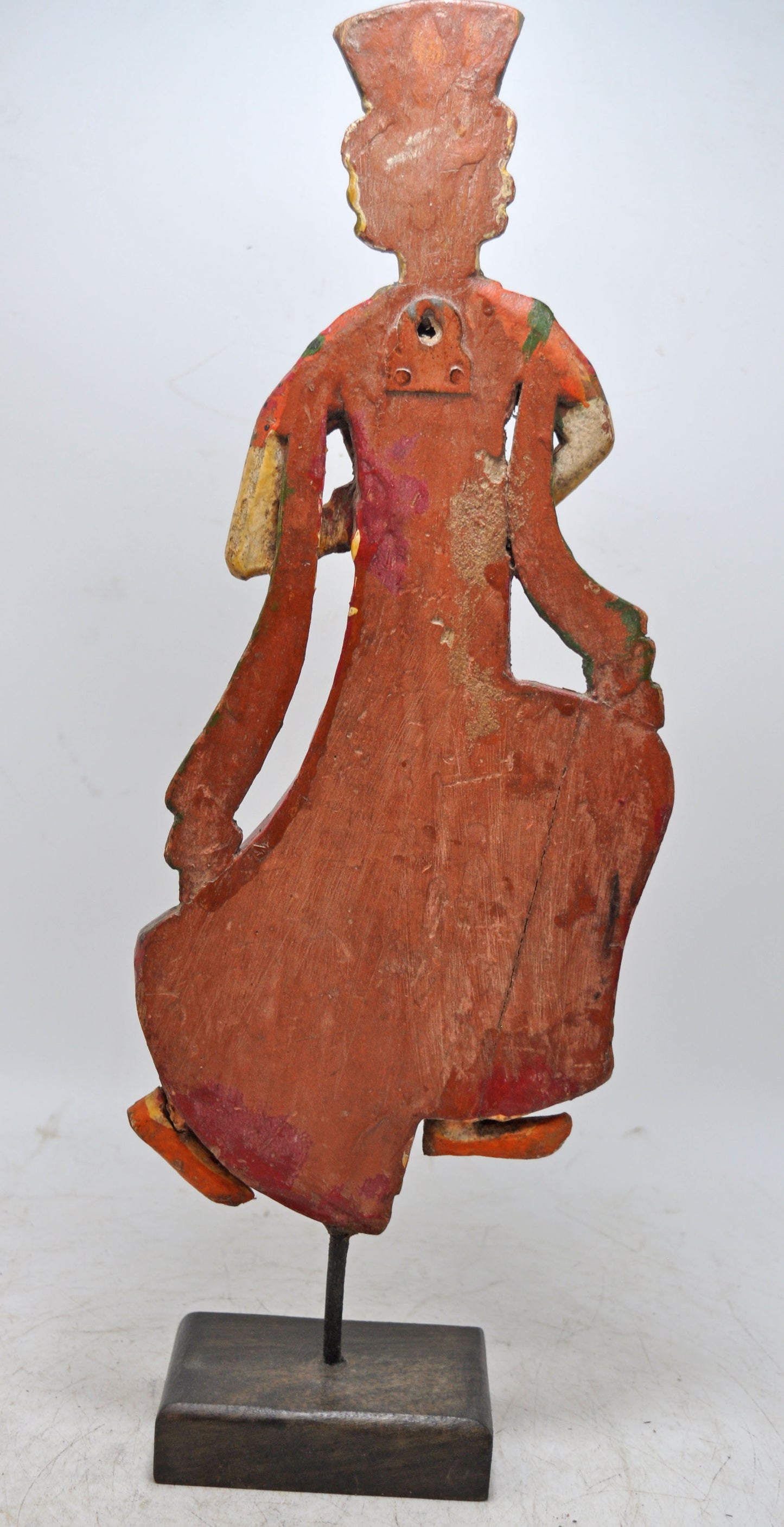 Vintage Wooden Woman Lady Musician Figurine Original Old Hand Carved Painted