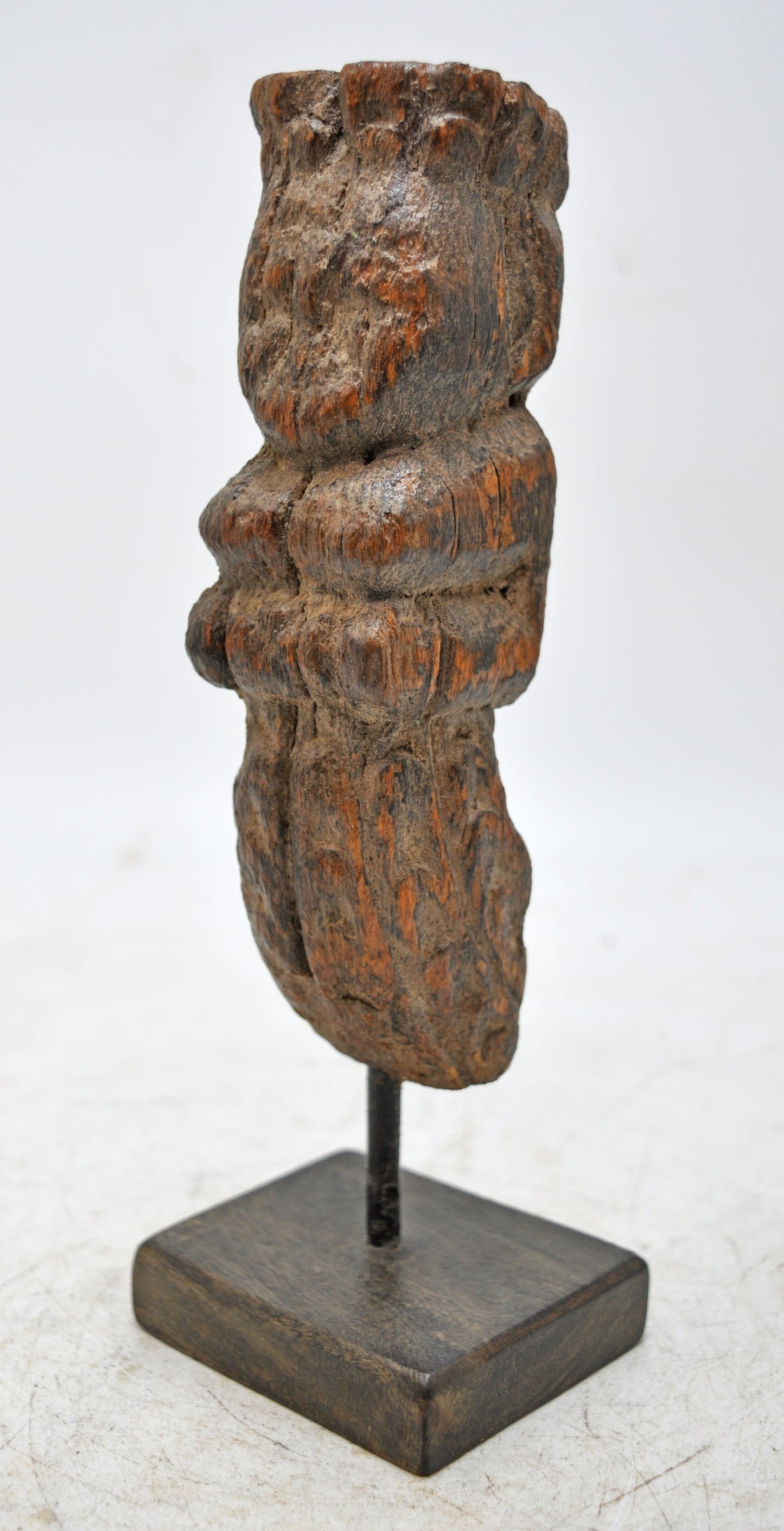 Antique Wooden Woman Lady Musician Figurine Original Old Hand Carved