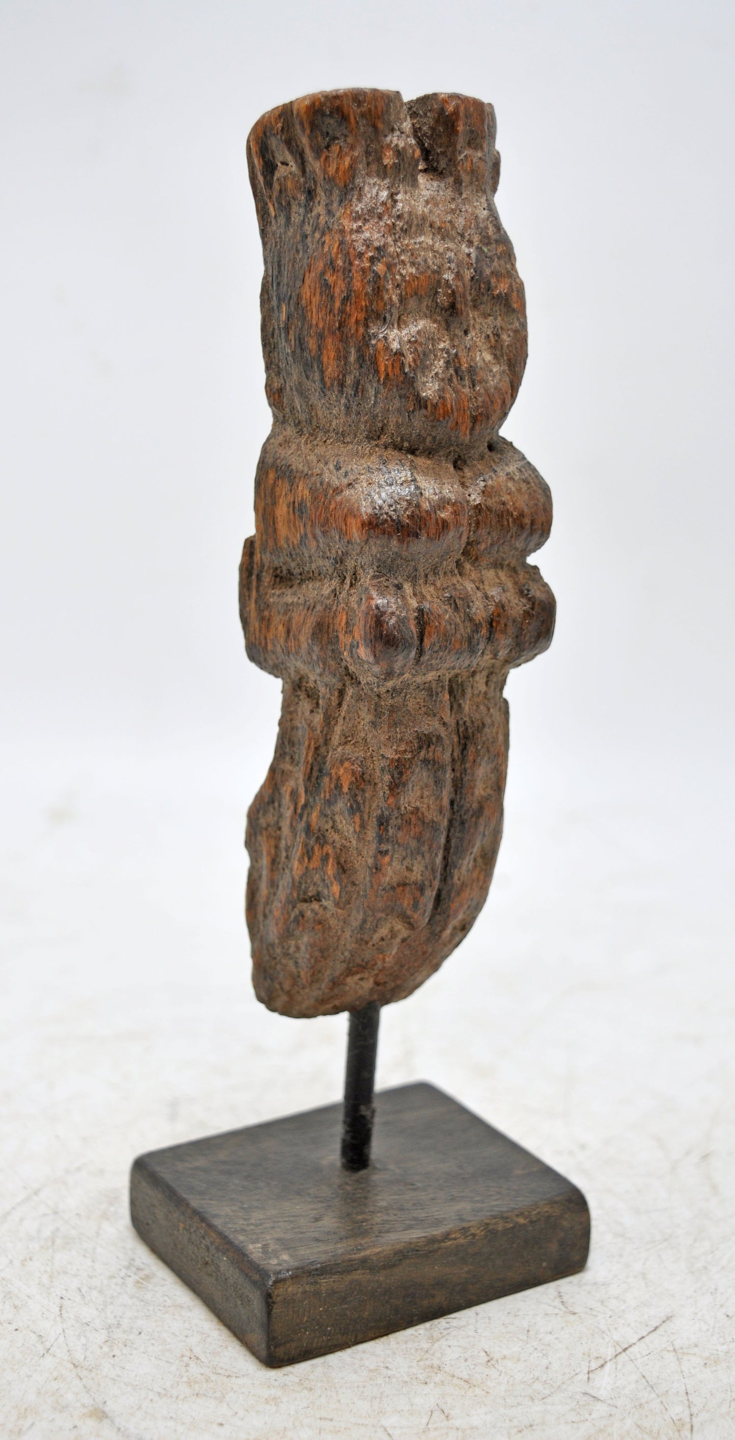 Antique Wooden Woman Lady Musician Figurine Original Old Hand Carved
