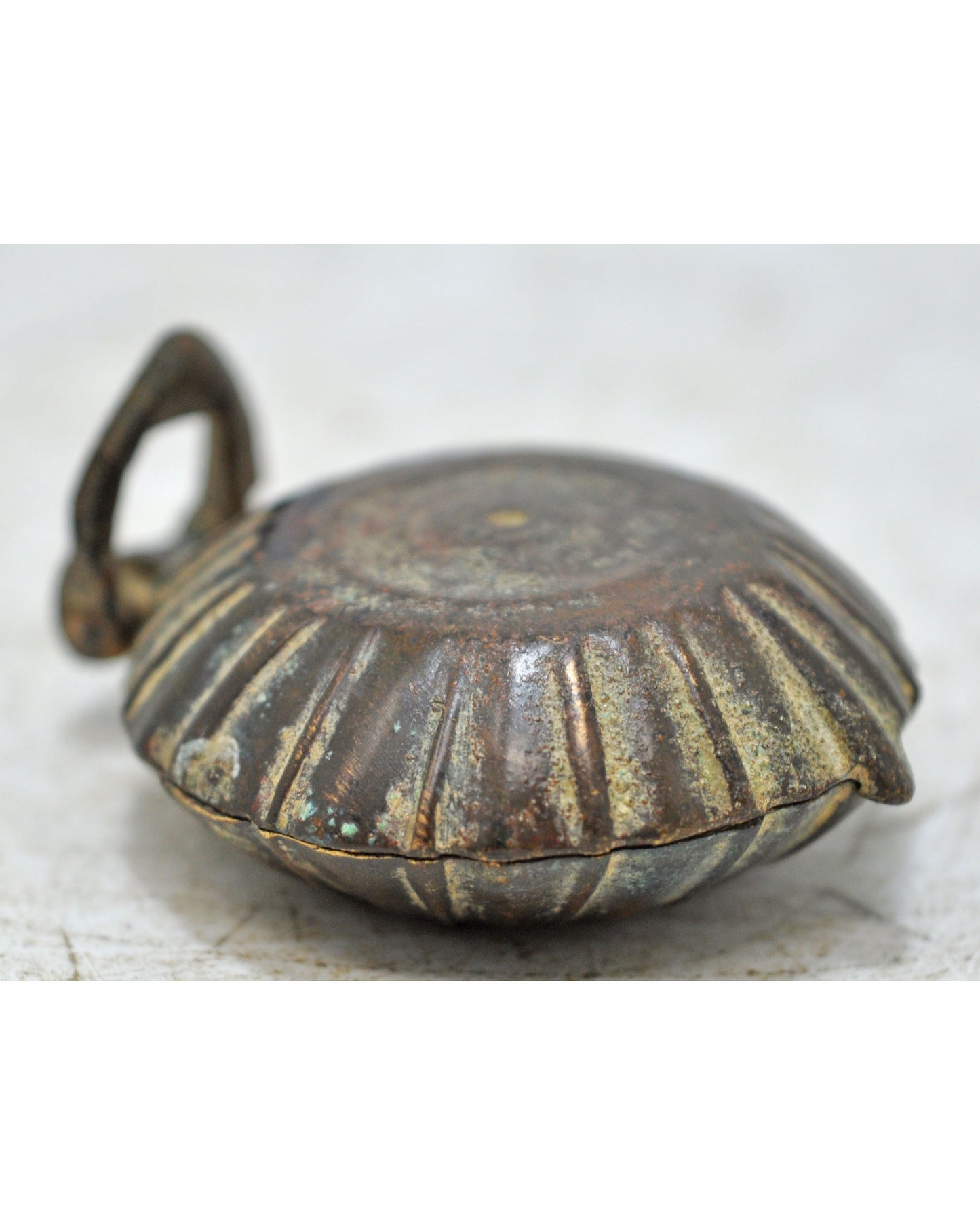Antique Brass Lime Paste Chuna Box Original Old Hand Crafted Engraved