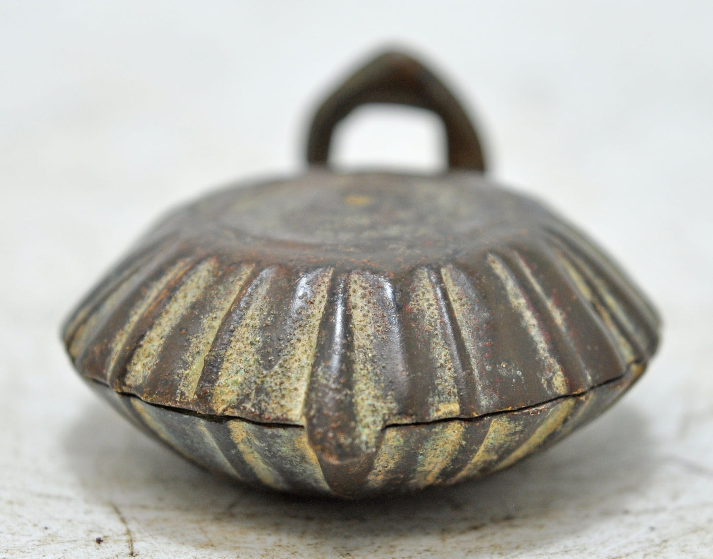 Antique Brass Lime Paste Chuna Box Original Old Hand Crafted Engraved