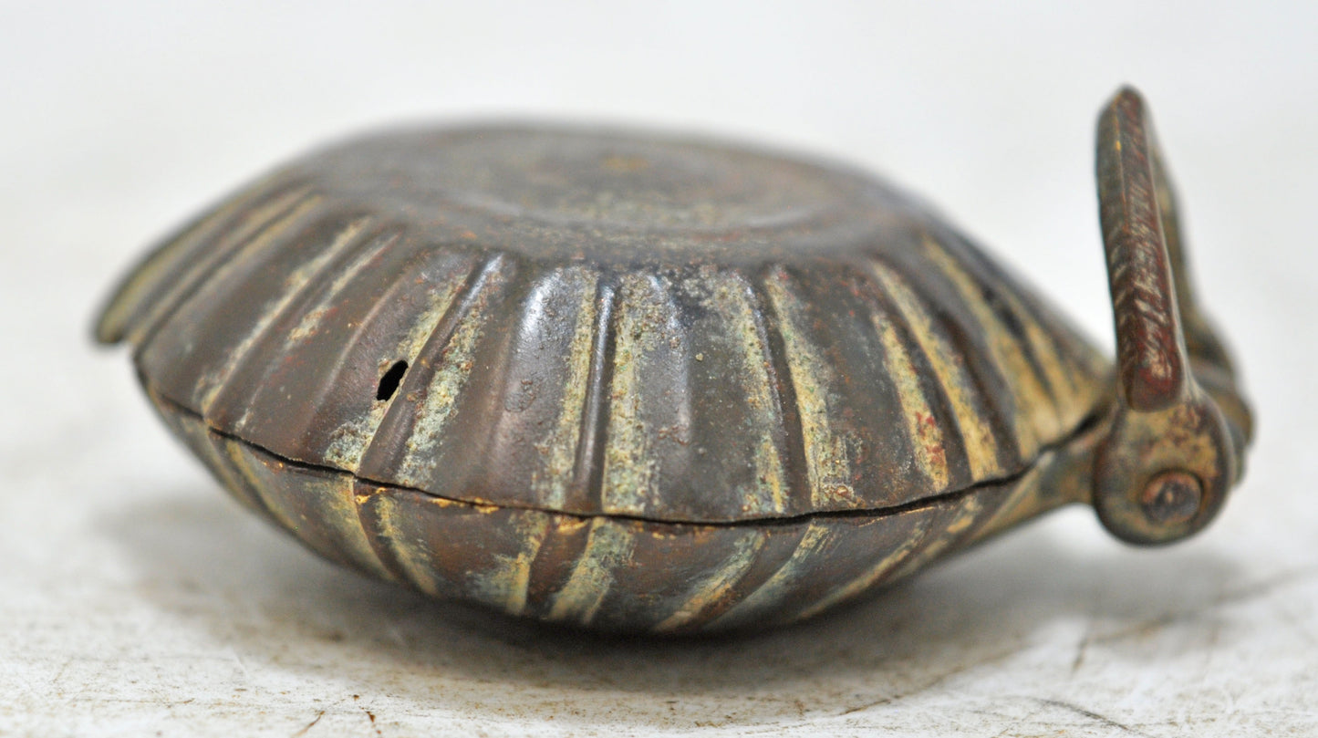 Antique Brass Lime Paste Chuna Box Original Old Hand Crafted Engraved