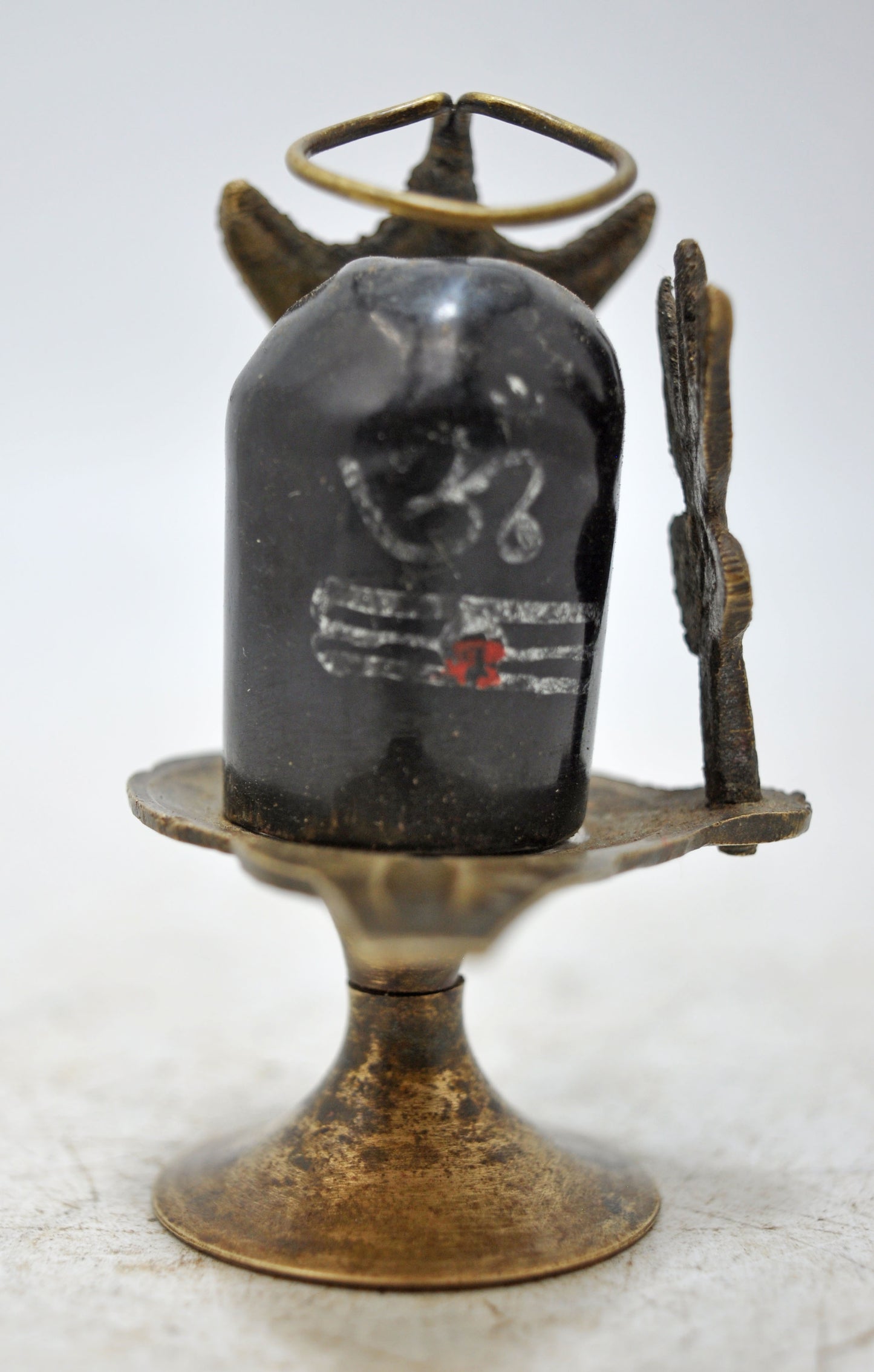 Antique Brass God Shiva Linga Idol Figurine Original Old Hand Crafted Engraved