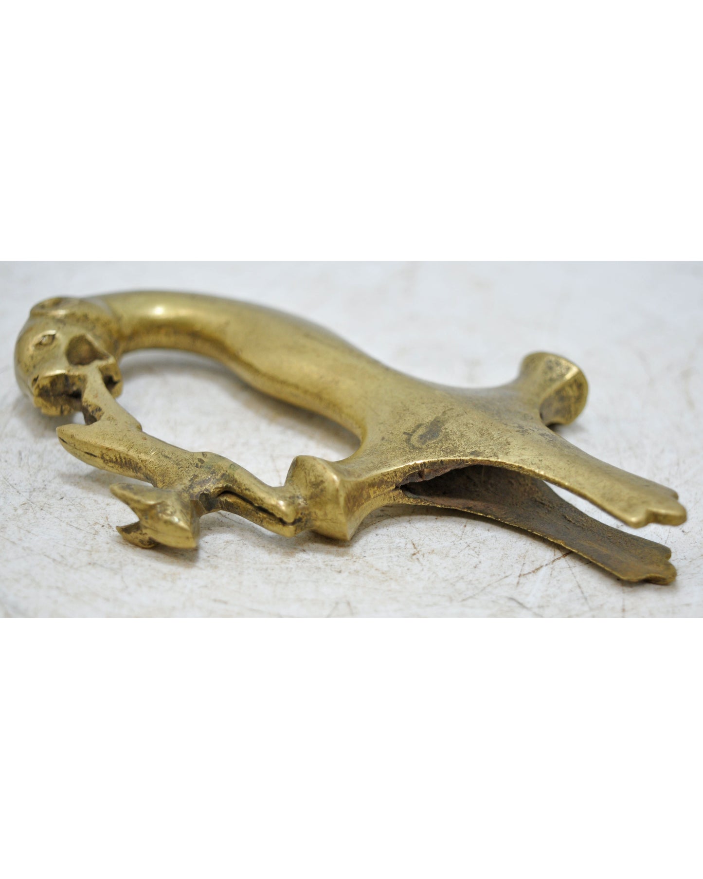 Antique Brass Lion Head Shaped Sword Hilt Handle Original Old Hand Carved
