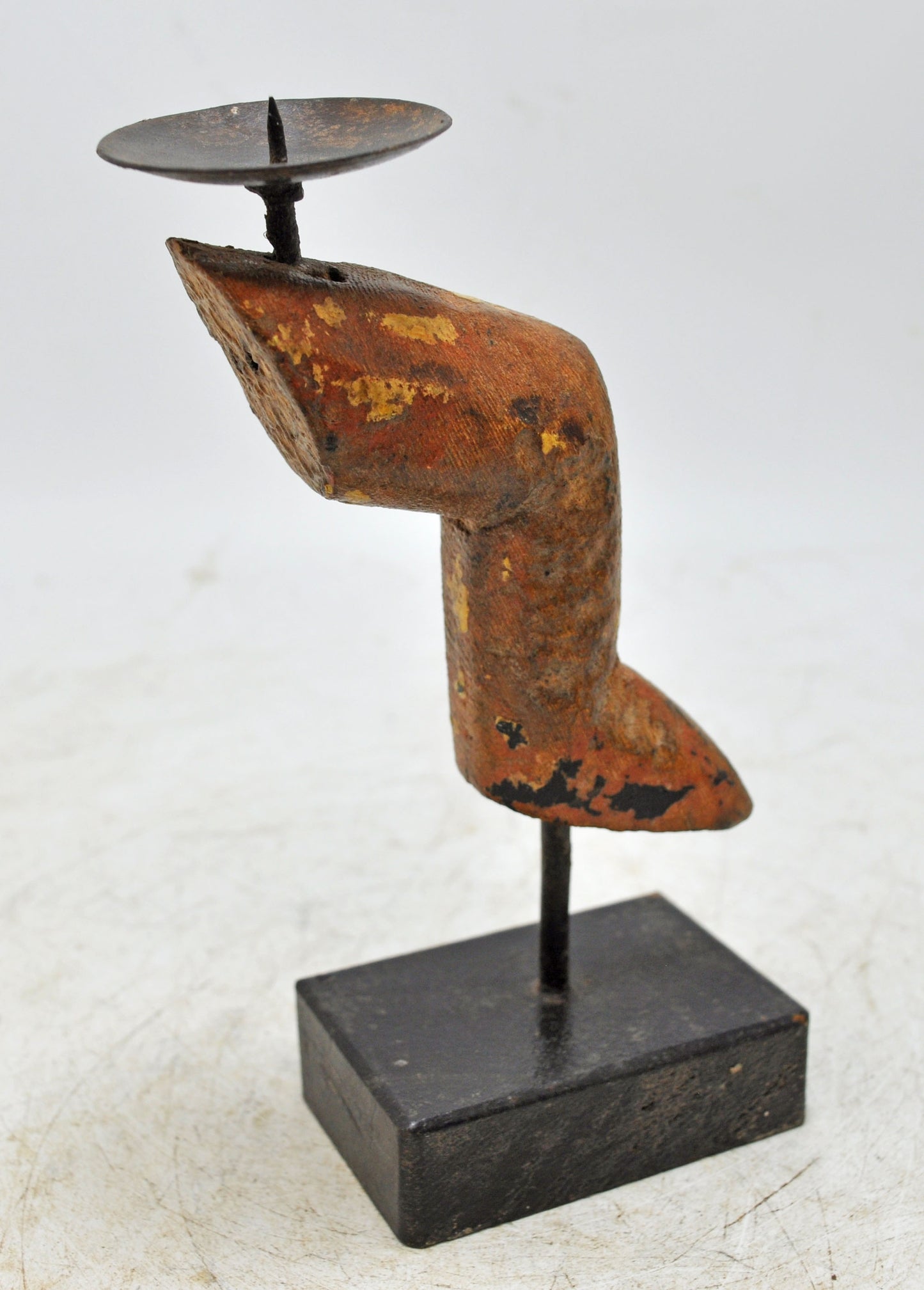 Vintage Wooden Salvage Leg Candle Holder Stand Original old Hand Carved