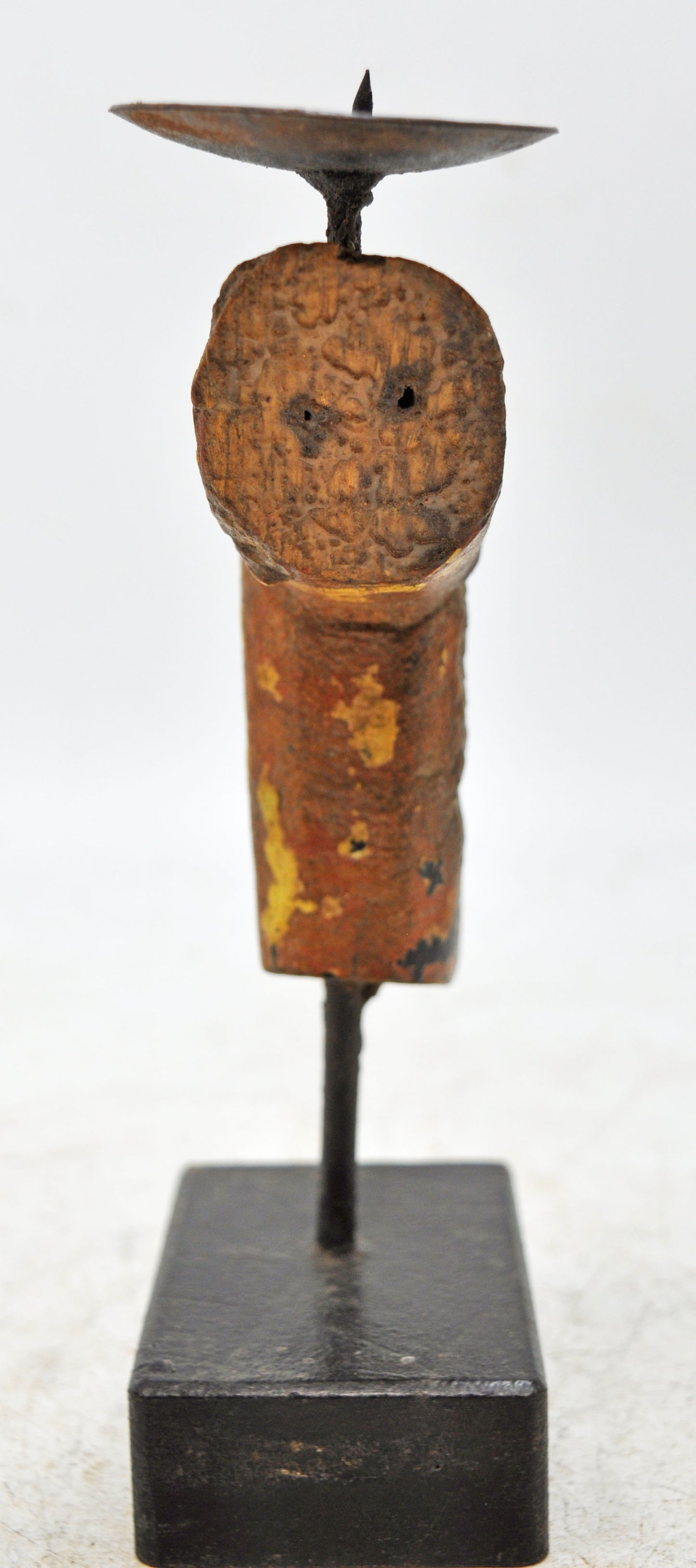 Vintage Wooden Salvage Leg Candle Holder Stand Original old Hand Carved