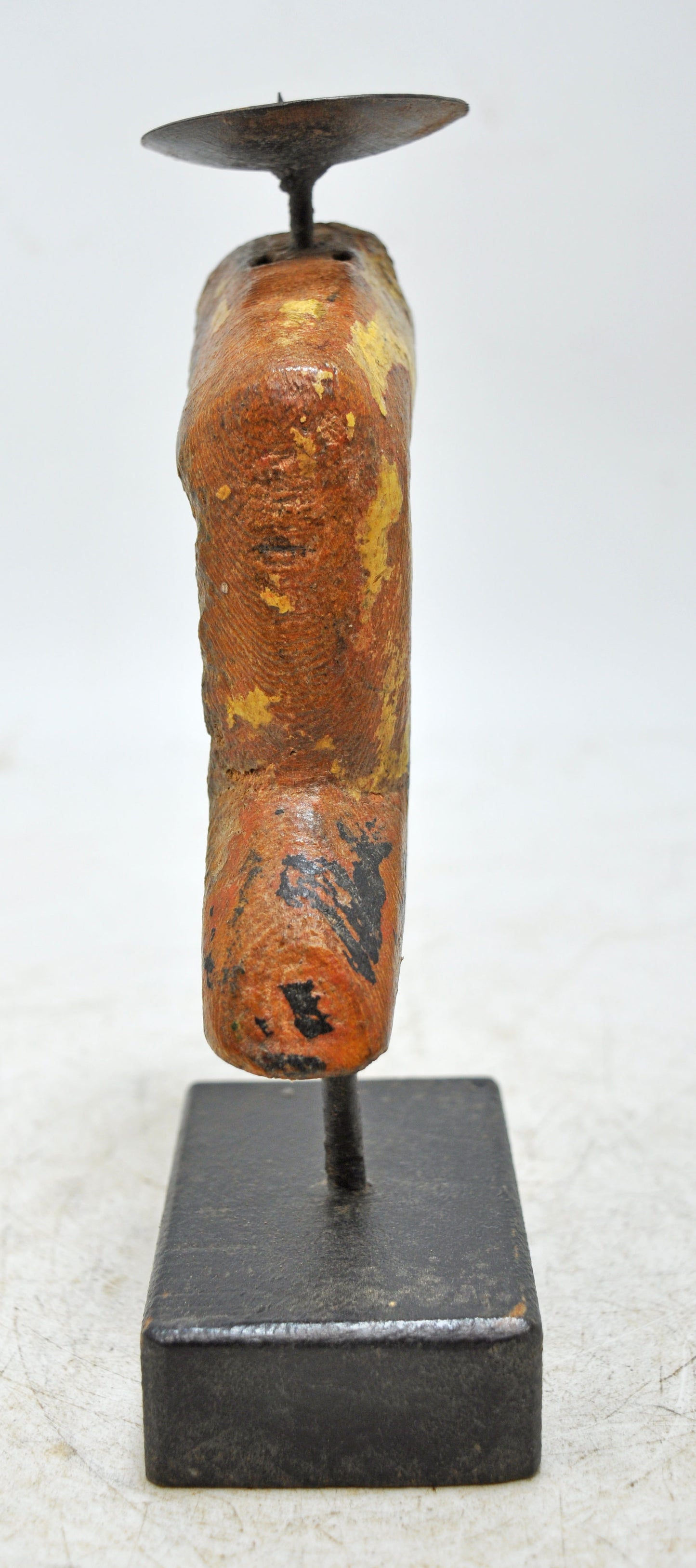 Vintage Wooden Salvage Leg Candle Holder Stand Original old Hand Carved