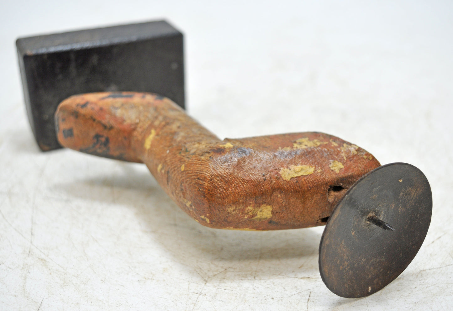 Vintage Wooden Salvage Leg Candle Holder Stand Original old Hand Carved