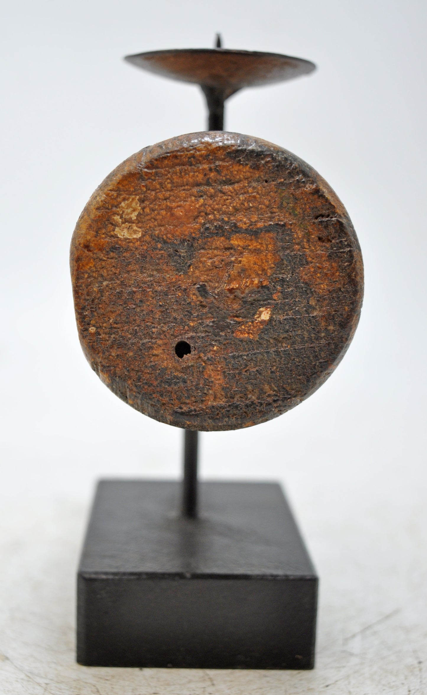 Antique Wooden Thread Spool Pin Candle Holder Original Old Hand Carved