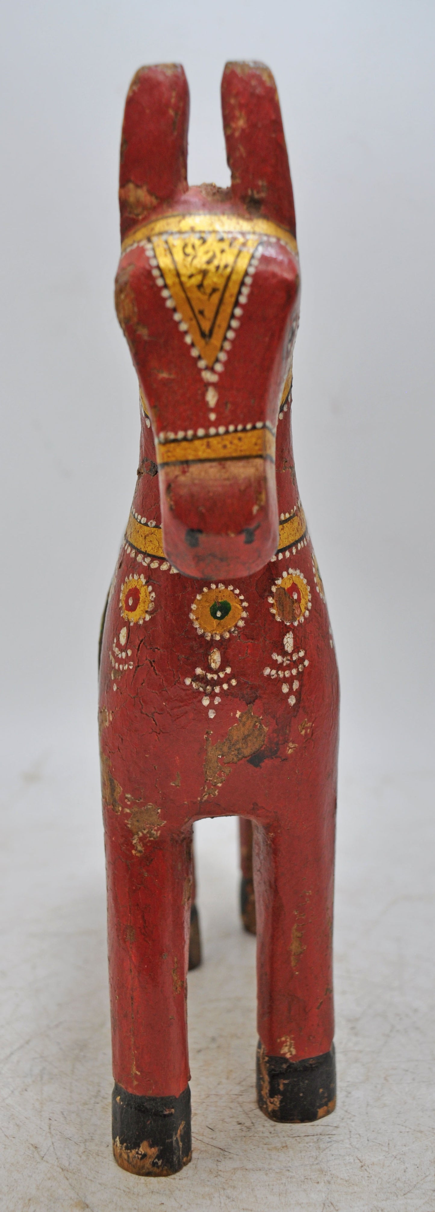 Hand Carved Wooden Standing Horse Figurine Fine Rustic Hand Painted