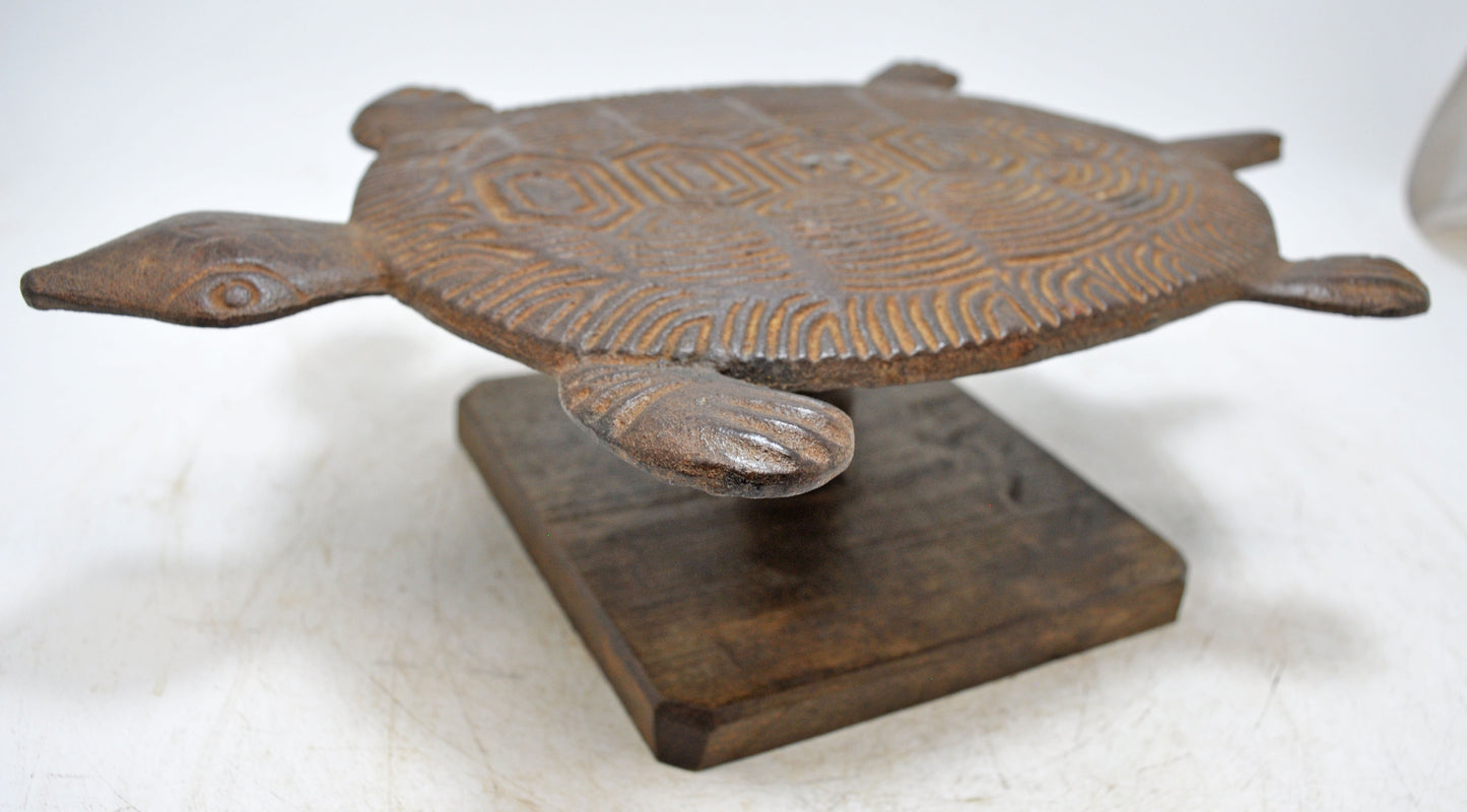 Antique Wooden Tortoise Figurine Original Old Fine Hand Carved