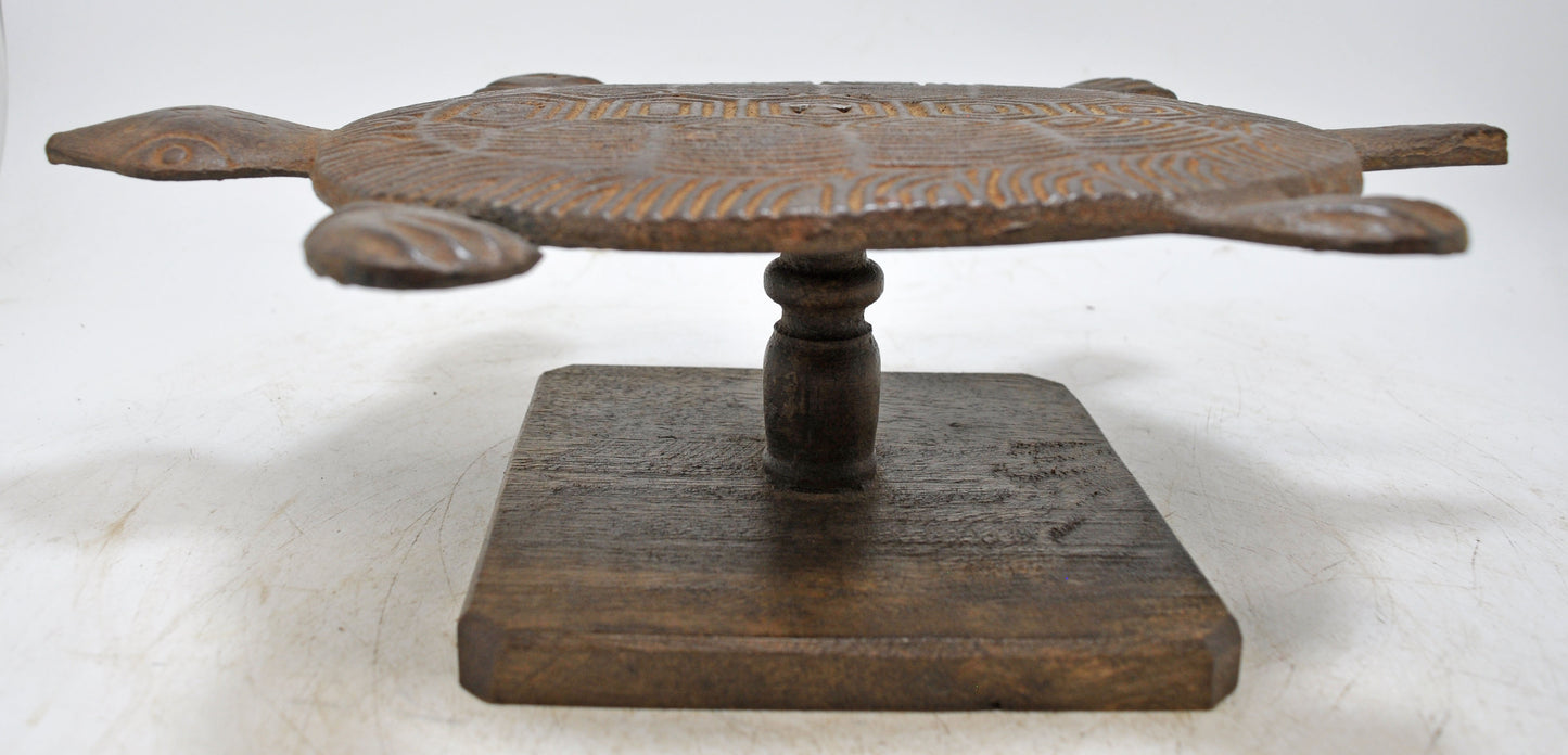 Antique Wooden Tortoise Figurine Original Old Fine Hand Carved