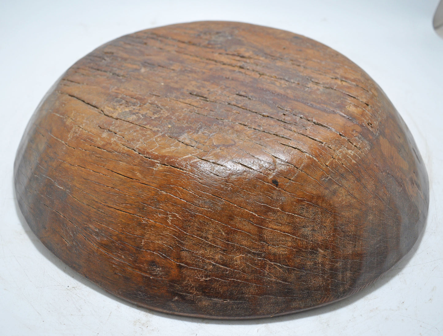 Antique Wooden Round Dough Kneading Bowl Parat Original Old Hand Carved