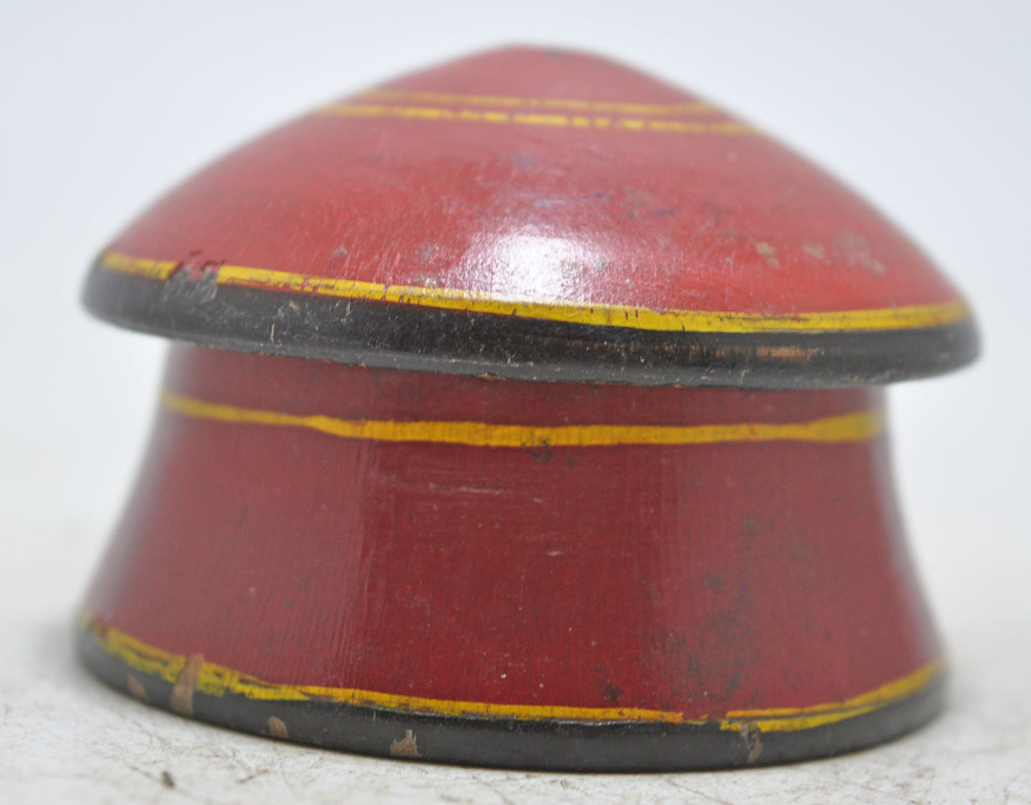 Antique Wooden Kum Kum Powder Tika Box Original Old Lacquer Painted