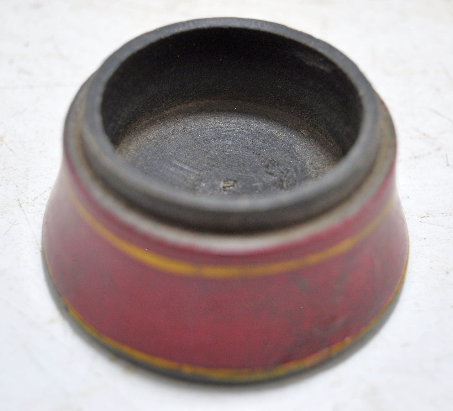 Antique Wooden Kum Kum Powder Tika Box Original Old Lacquer Painted