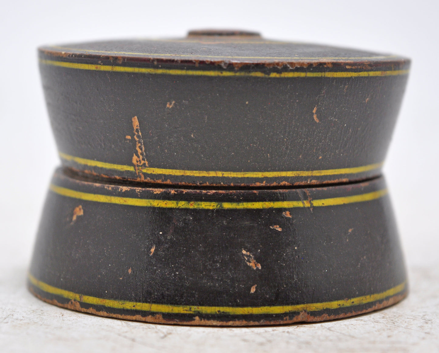 Antique Wooden Kum Kum Powder Tika Box Original Old Lacquer Painted