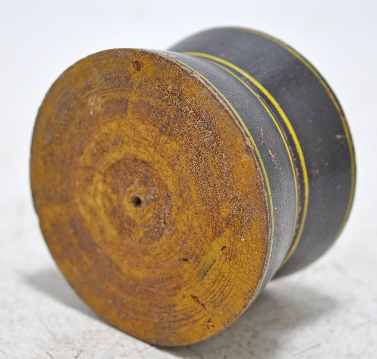Antique Wooden Kum Kum Powder Tika Box Original Old Lacquer Painted