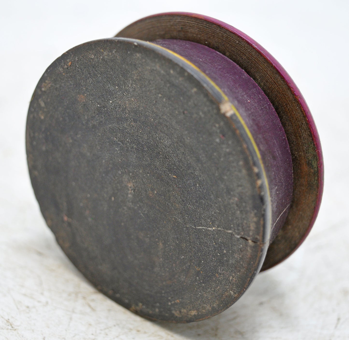 Antique Wooden Kum Kum Powder Tika Box Original Old Lacquer Painted