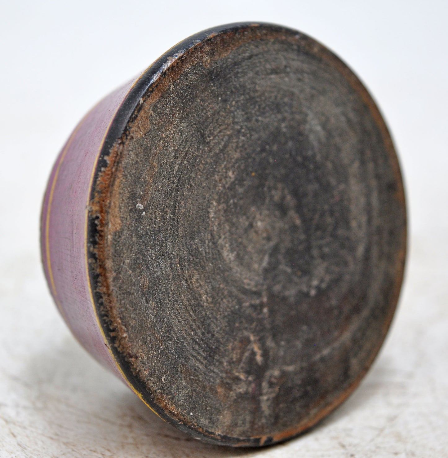 Antique Wooden Kum Kum Powder Tika Box Original Old Lacquer Painted