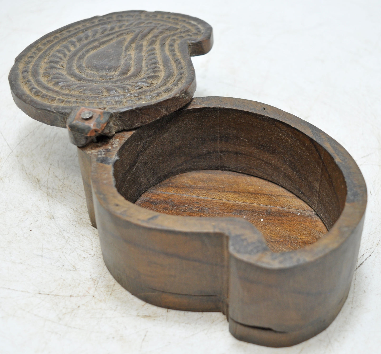 Antique Wooden Kitchenware Spice Box Original Old Hand Crafted Carved