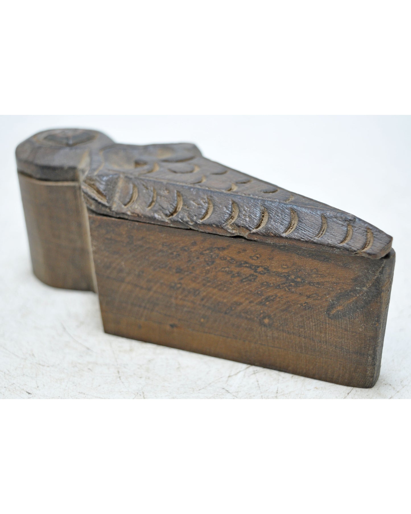 Antique Wooden Kitchenware Spice Box Original Old Hand Crafted Carved
