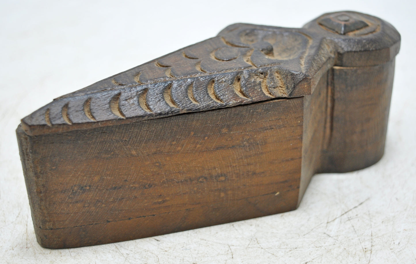 Antique Wooden Kitchenware Spice Box Original Old Hand Crafted Carved