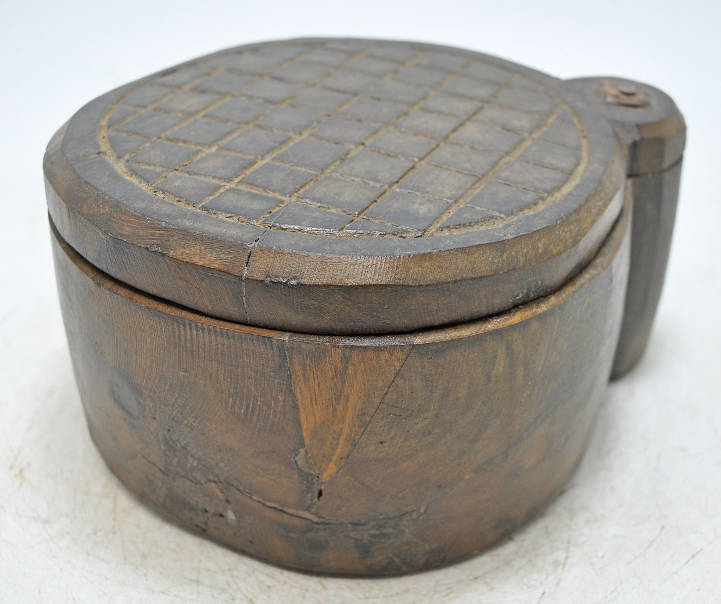 Antique Wooden Kitchenware Spice Box Original Old Hand Crafted Carved