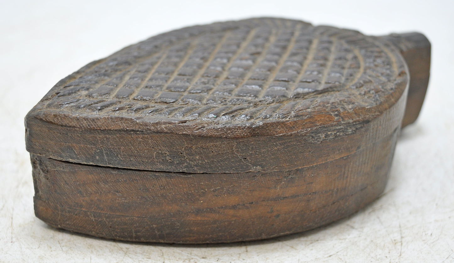Antique Wooden Kitchenware Spice Box Original Old Hand Crafted Carved