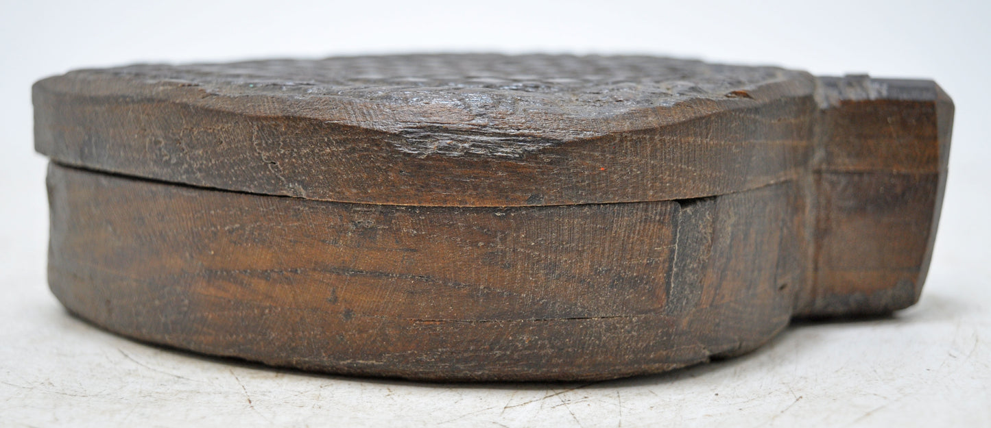Antique Wooden Kitchenware Spice Box Original Old Hand Crafted Carved