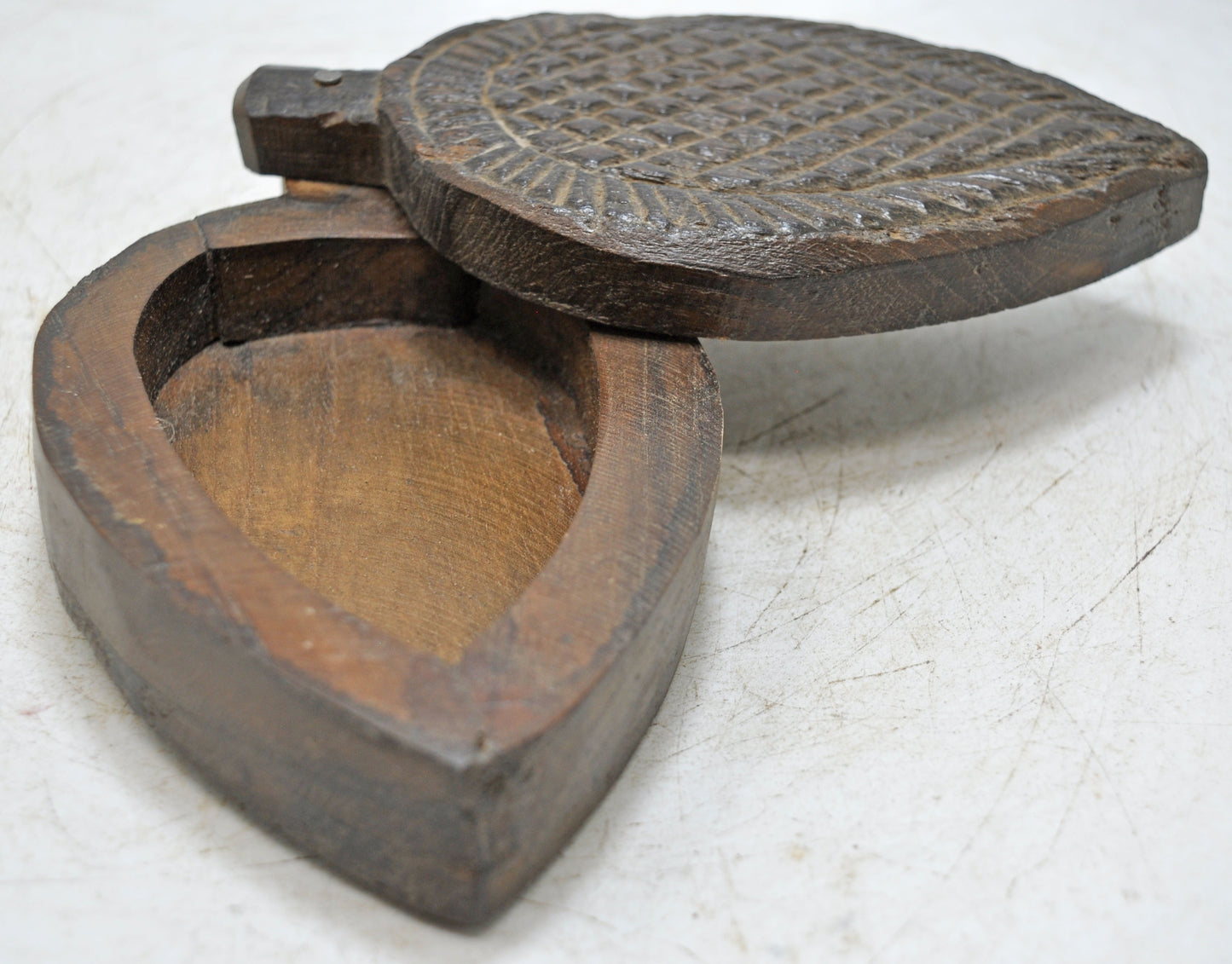Antique Wooden Kitchenware Spice Box Original Old Hand Crafted Carved