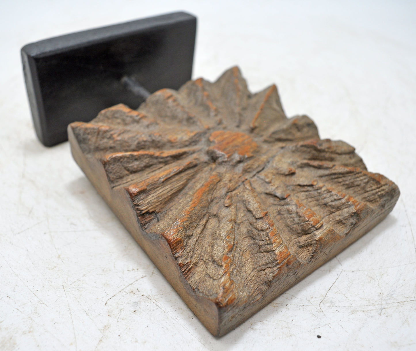 Antique Wooden Floral Carving Panel Plaque Original Old Fine Hand Carved