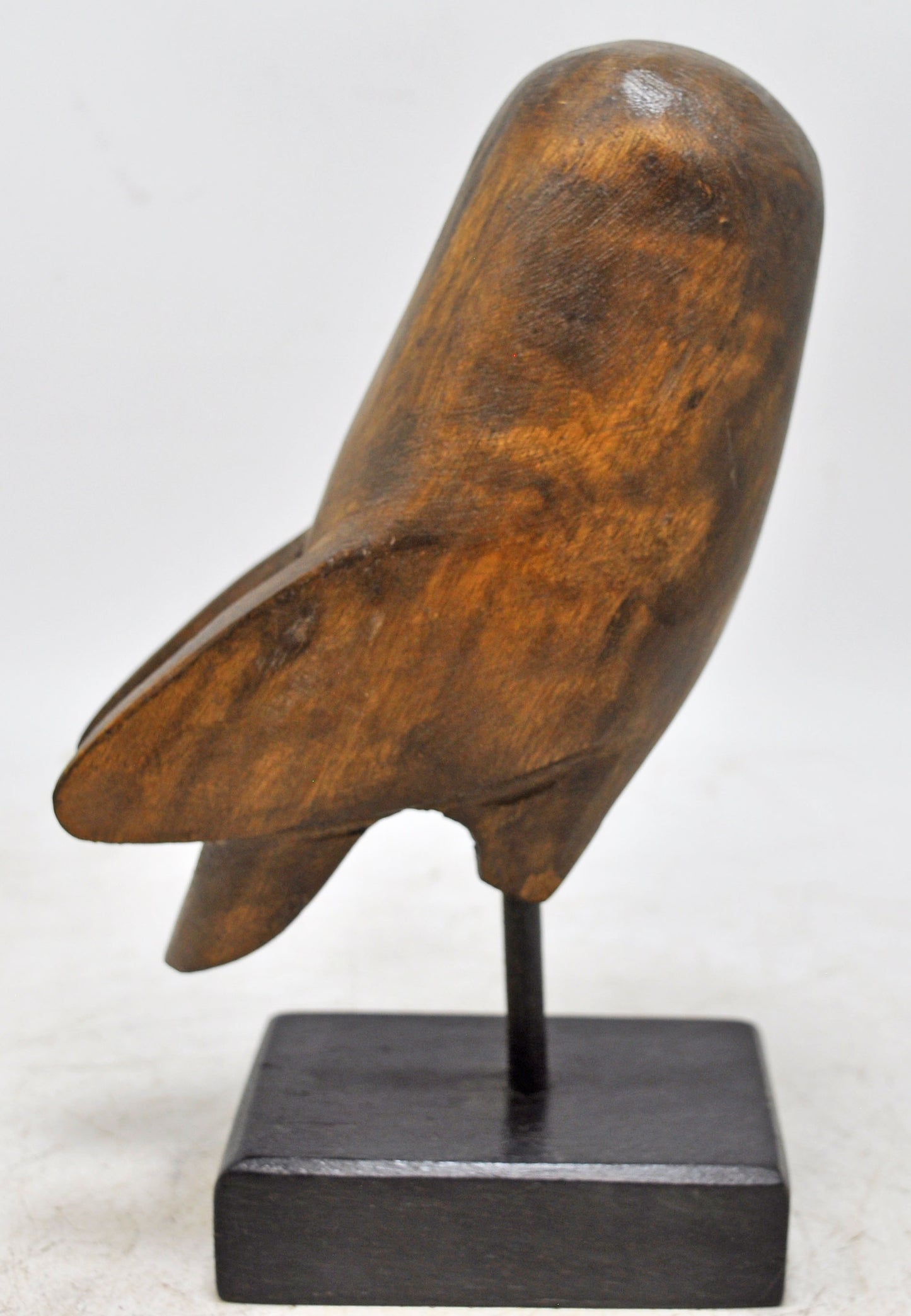 Vintage Wooden Owl Bird Figurine Original Old Hand Carved