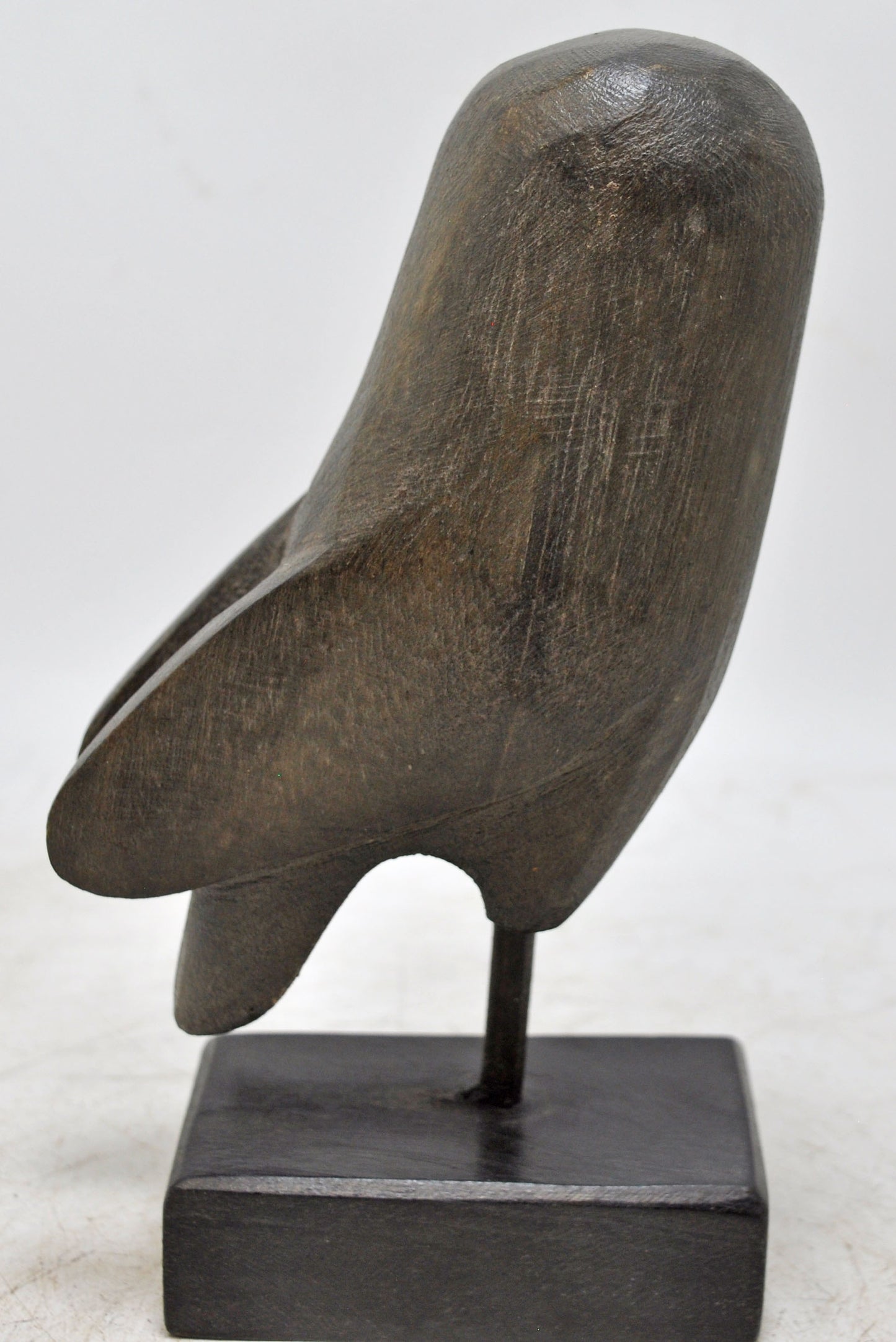 Vintage Wooden Owl Bird Figurine Original Old Hand Carved