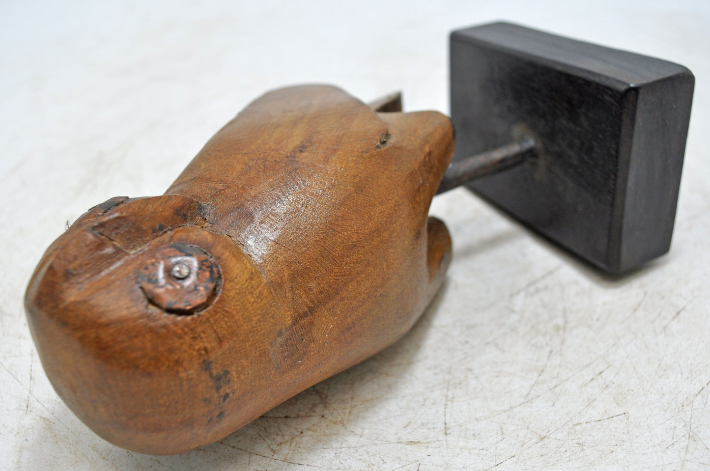 Vintage Wooden Owl Bird Figurine Original Old Hand Carved